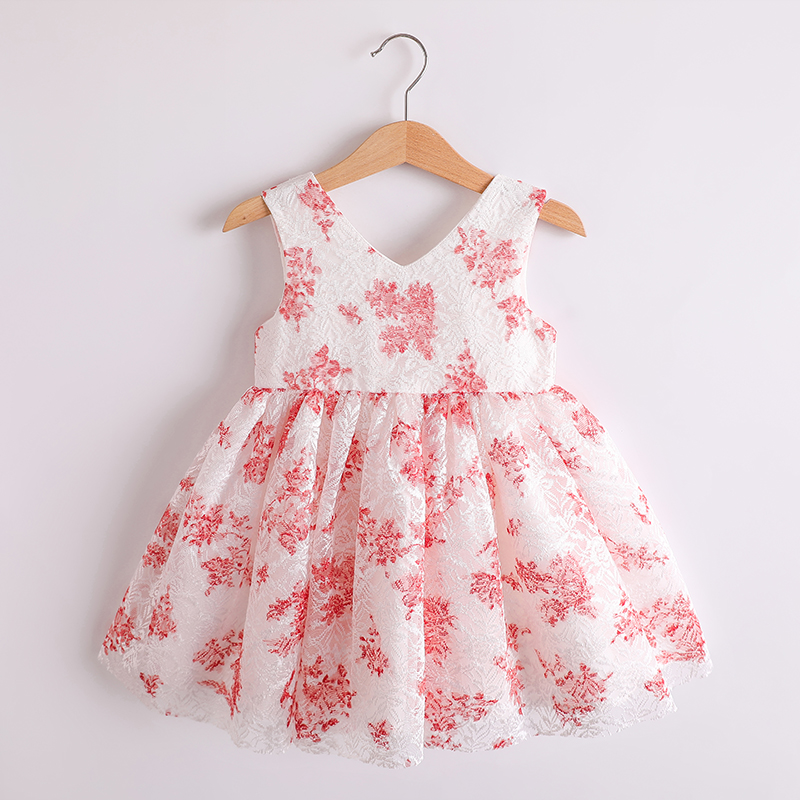 

1pc Baby Girl Sleeveless casual Floral Costumes & Formal Dresses & Tuxedos