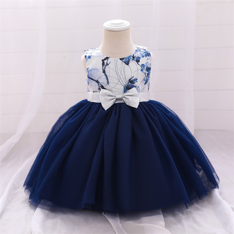 

Baby / Toddler Floral Bowknot Mesh Formal Dress
