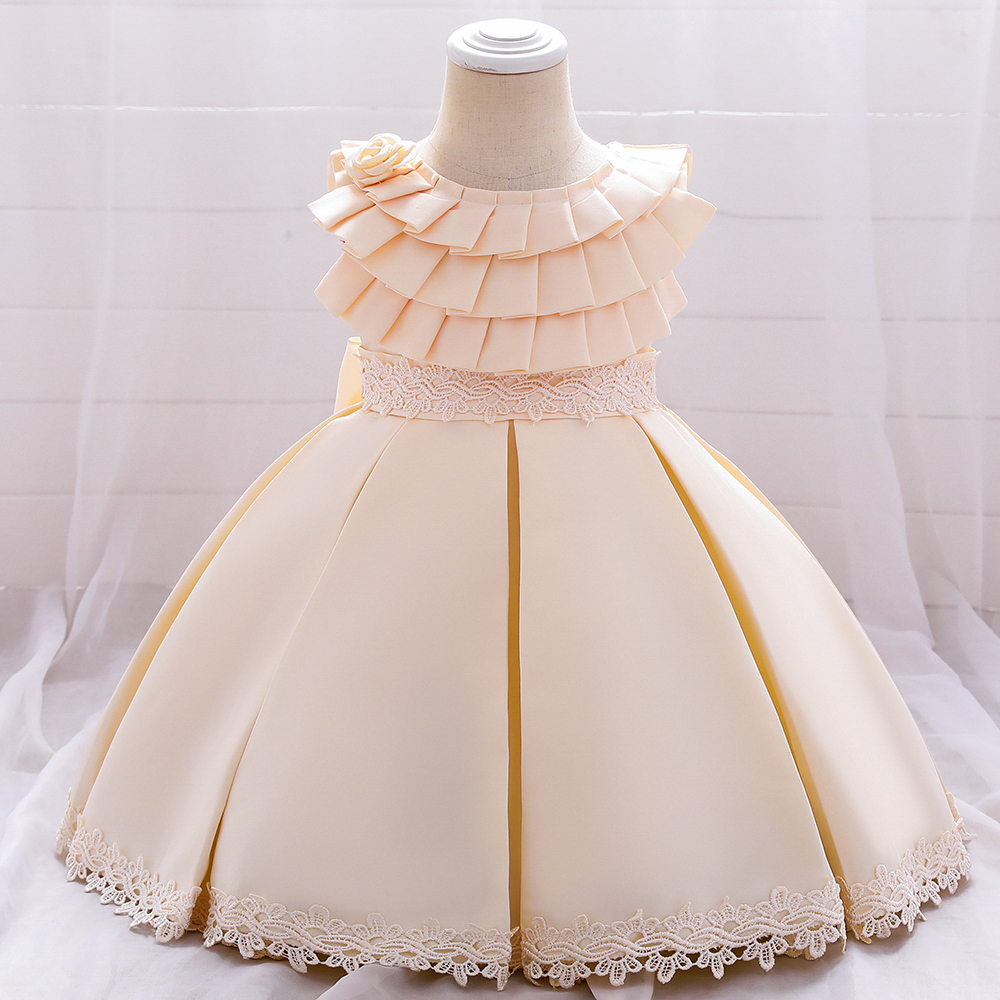 

Toddler Girl Embroidered Ruffled Lace Party Dress