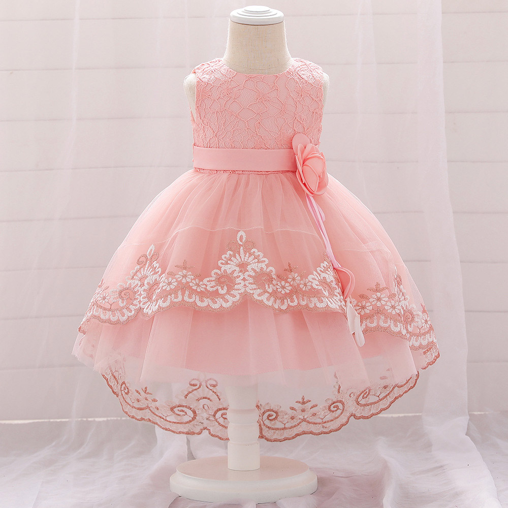 

Mesh and Lace Decor Sleeveless Baby Formal Dress