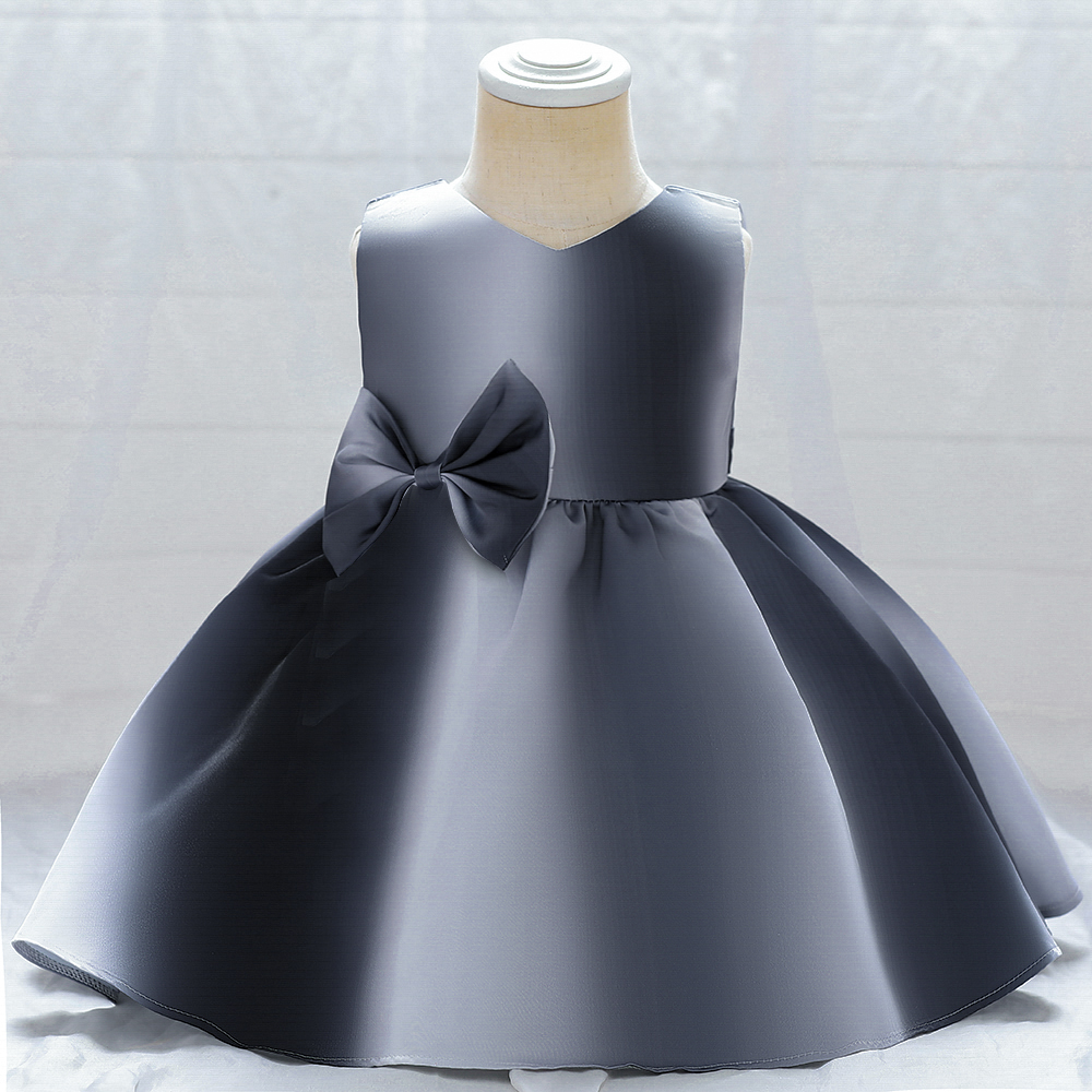 

Toddler Girl V Neck Gradient Backless Bowknot Pleated PrincessCostume Party Dress