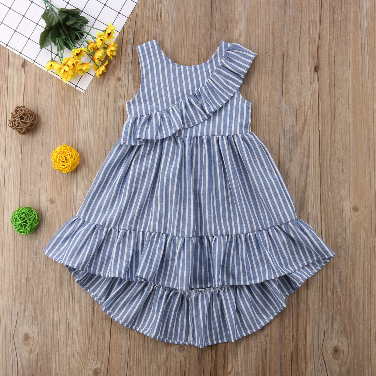 

Summer Vertical Striped Sleeveless Dress