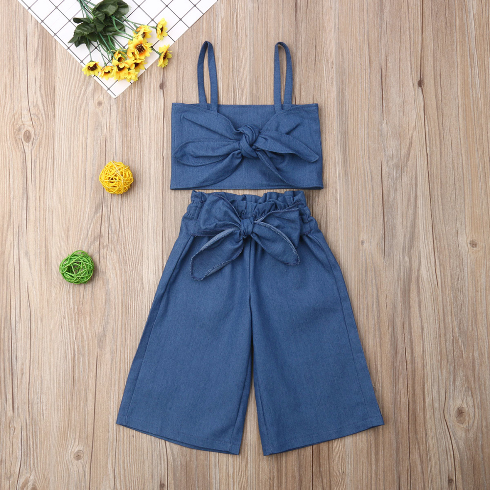 

Baby / Toddler Bow Decor Strappy Trendy and Shorts Set