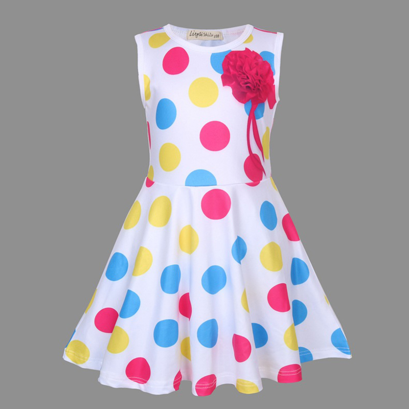 

Stylish Polka Dot Sleeveless Dress in White