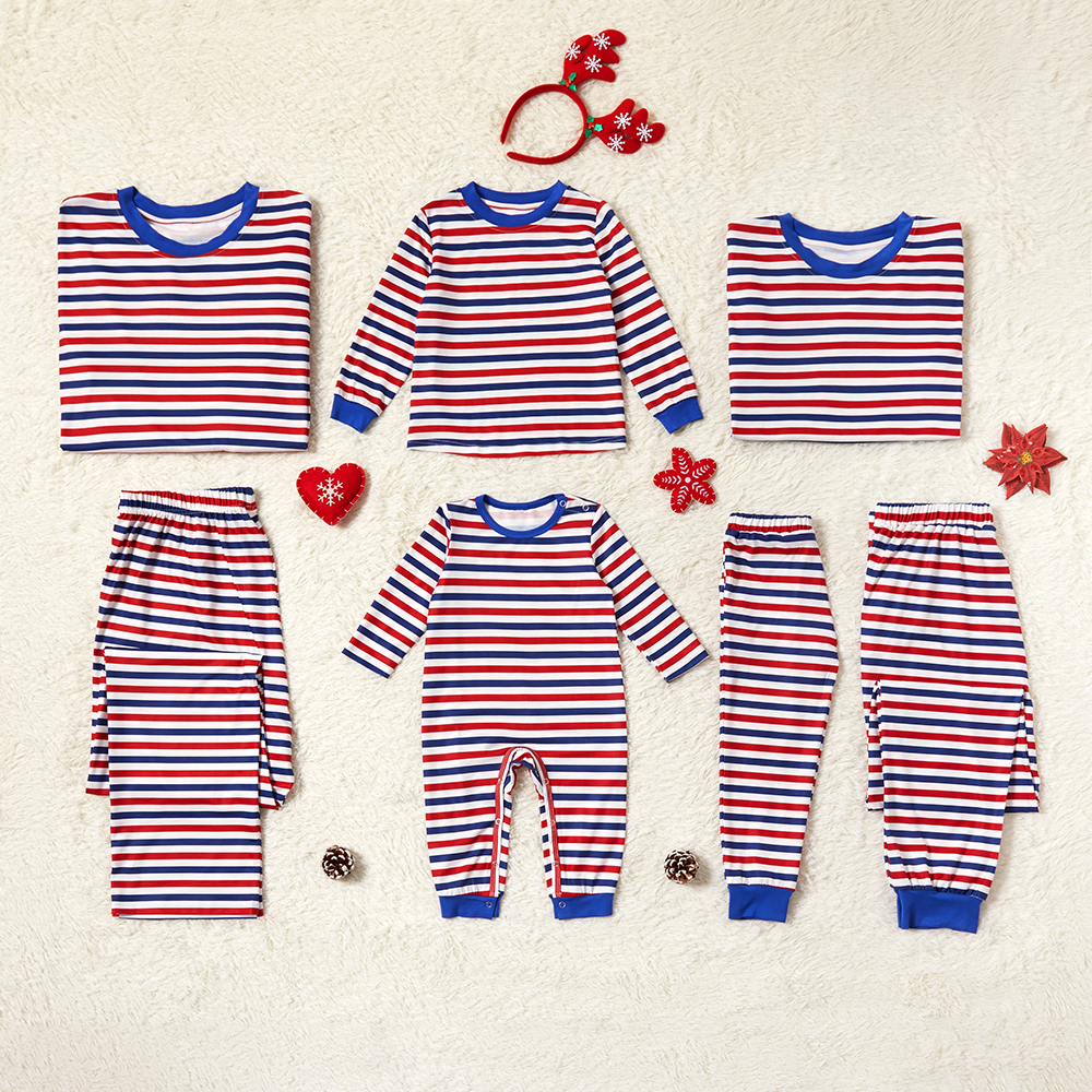 

Christmas Red and Blue Stripe Family Matching Pajamas Set
