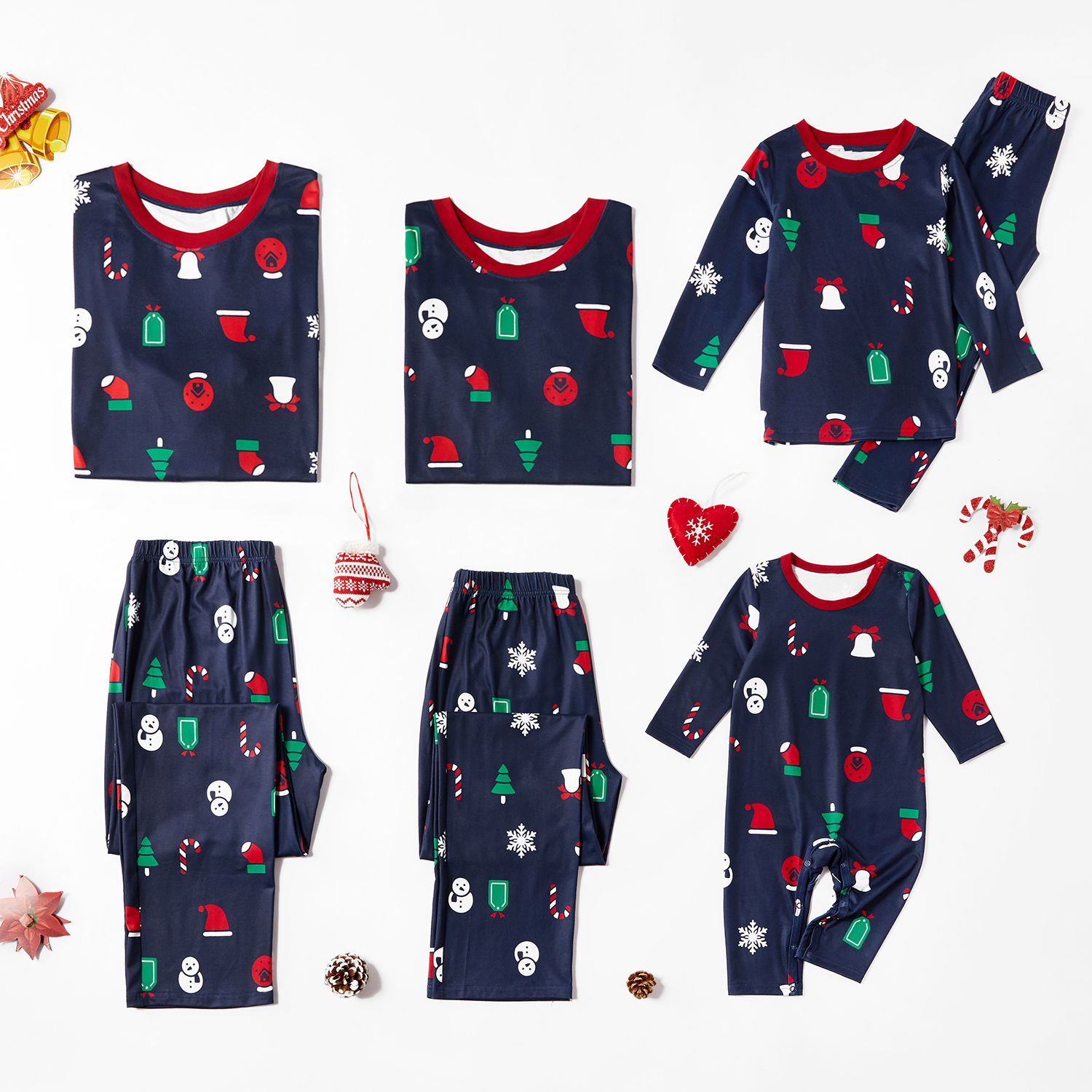 

Christmas Theme Print Family Matching Pajamas Set