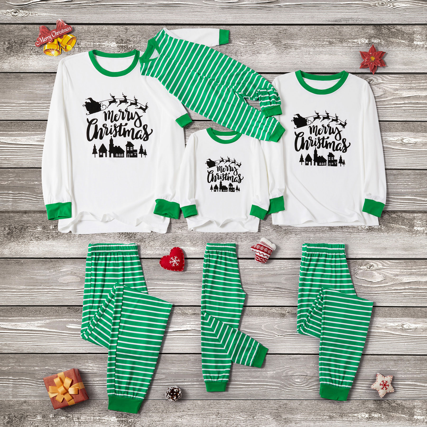 

Christmas Striped Family Matching Pajamas Sets