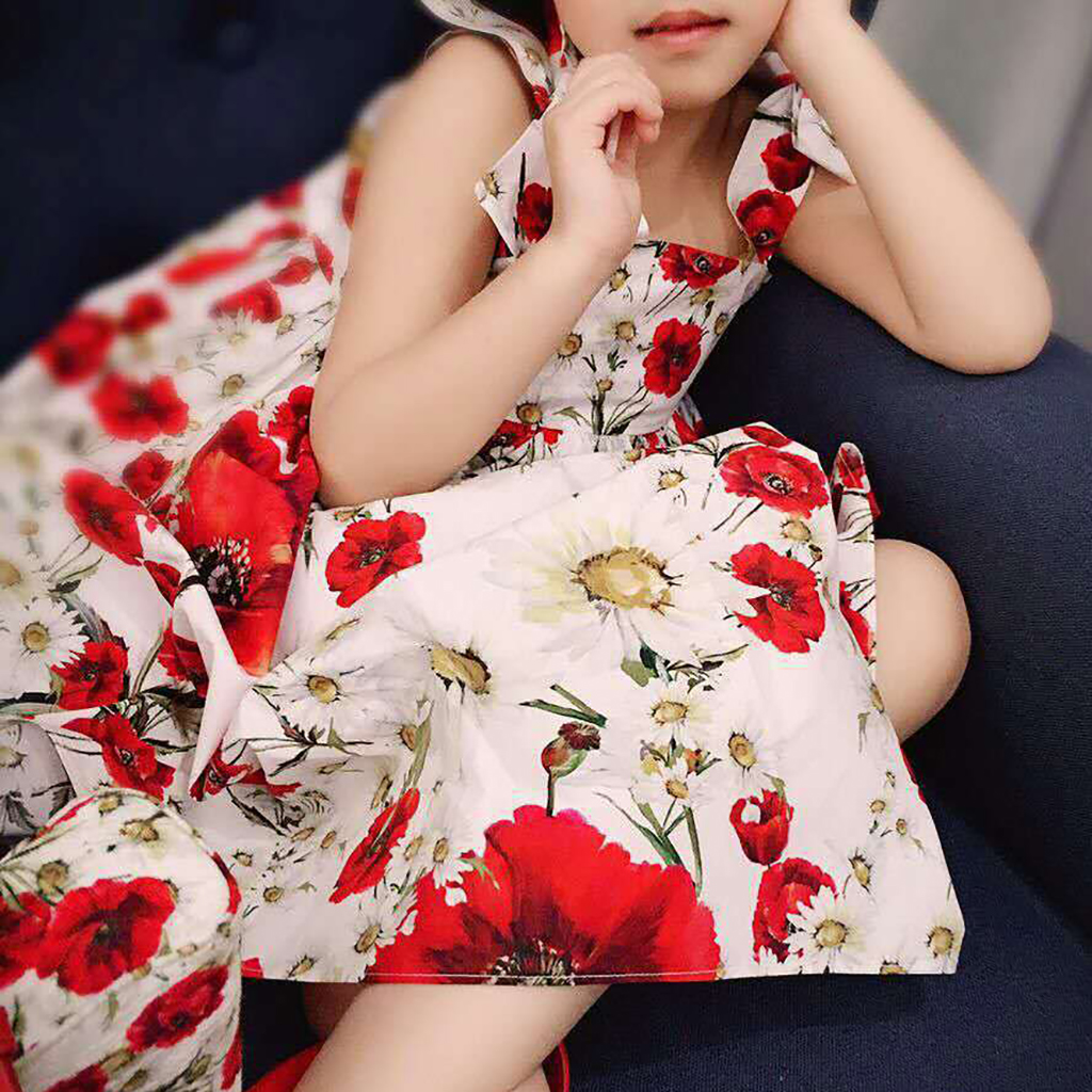 

Beautiful Cool Floral Sleeveless Dress for Kid