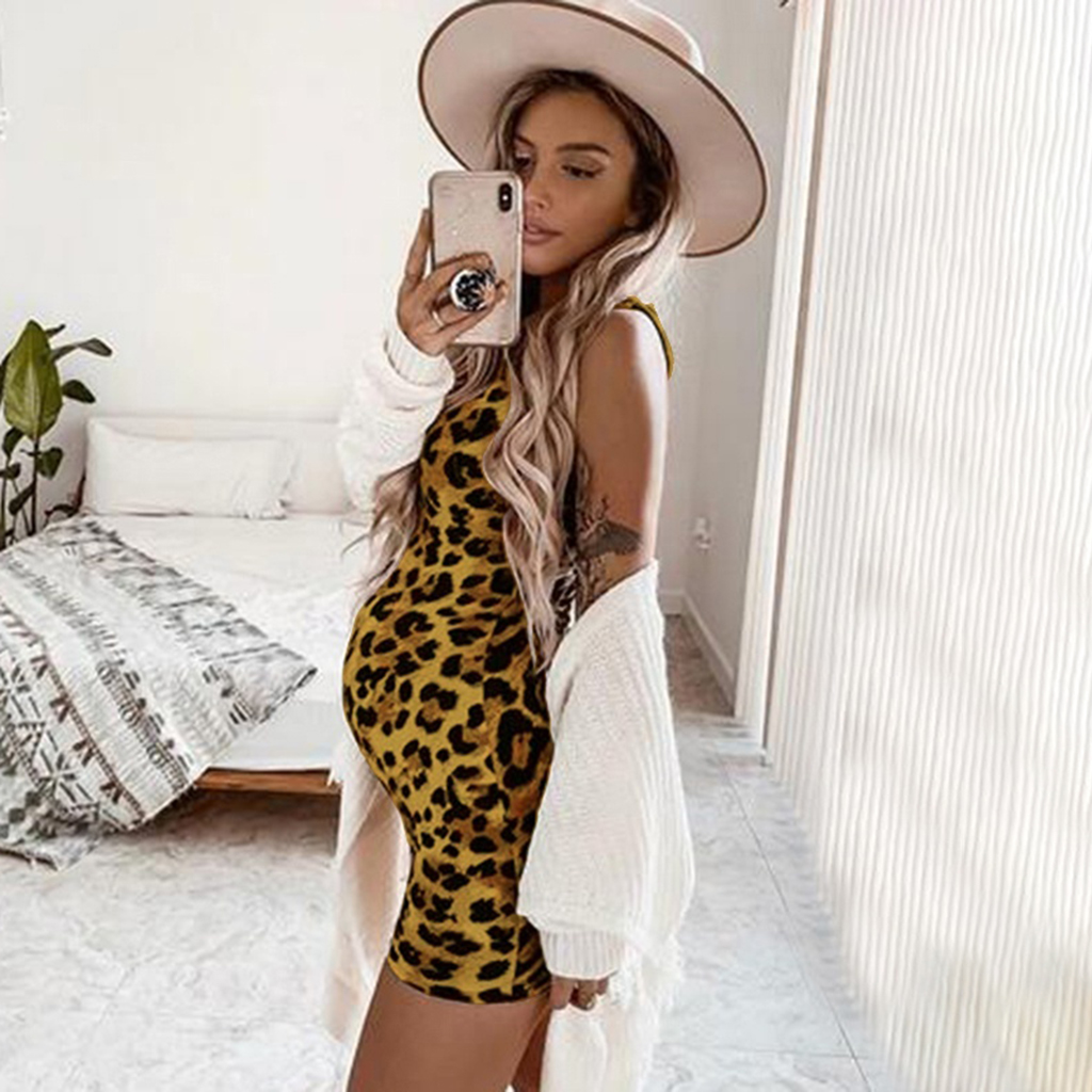 

Leopard Print Sleeveless Dress