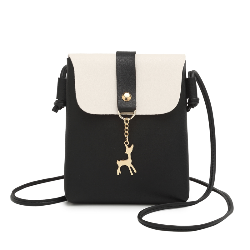 

Trendy Deer Decor Color Block Crossbody Bag