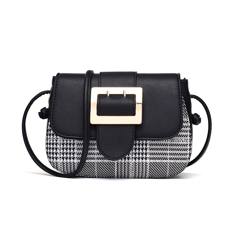 

Trendy Metal Decor Color Block Crossbody Bag