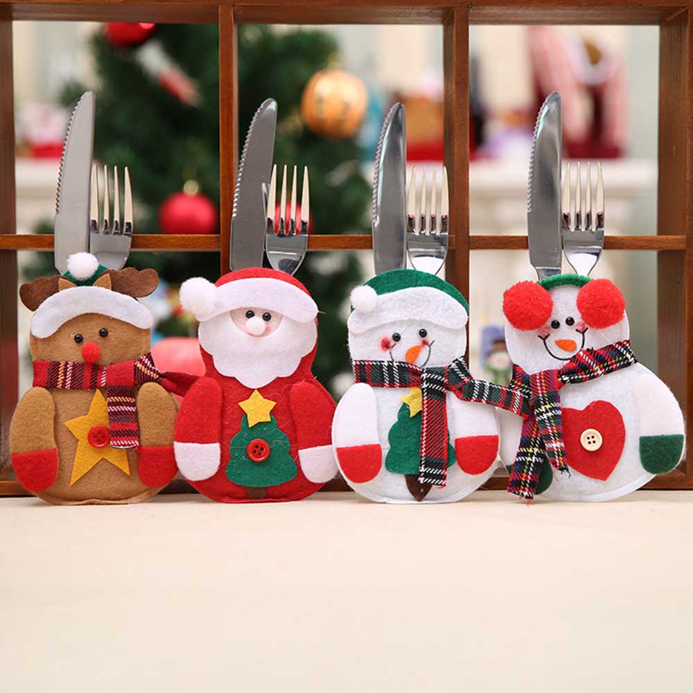 

4-pack Christmas Knife and Fork Set Desktop Decoration