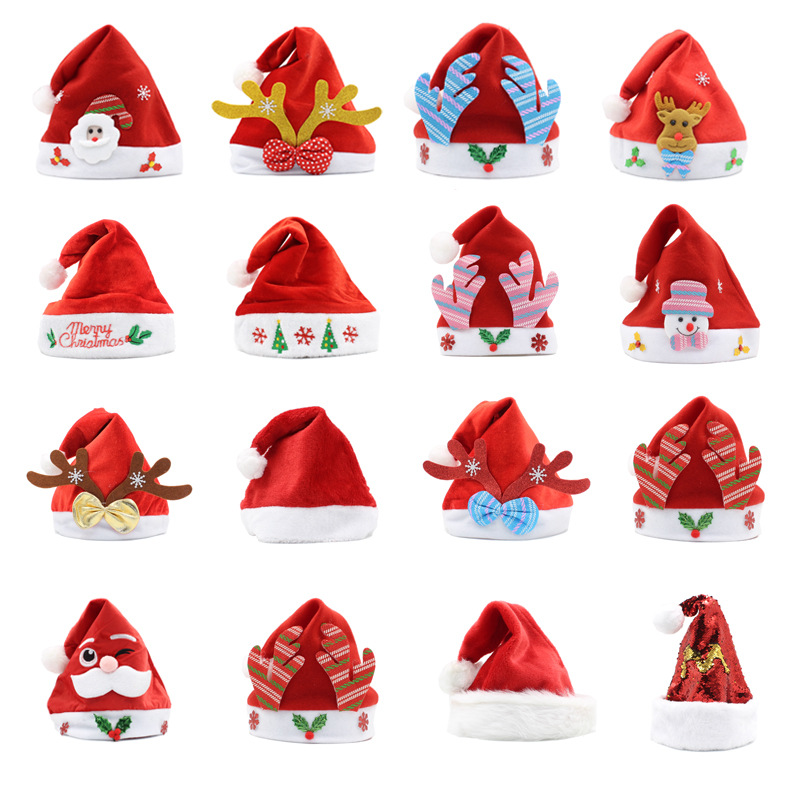 

Soft Christmas Hat Party Kid Toddler Santa Hats Red Decoration New Year Decoration Party Gift