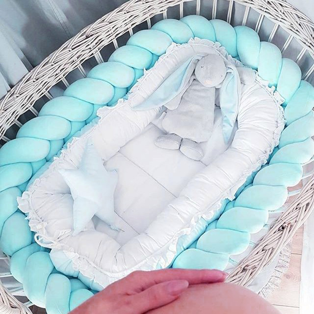 

Soft Knit Knot Long Strip Baby Bed Bumper Protector