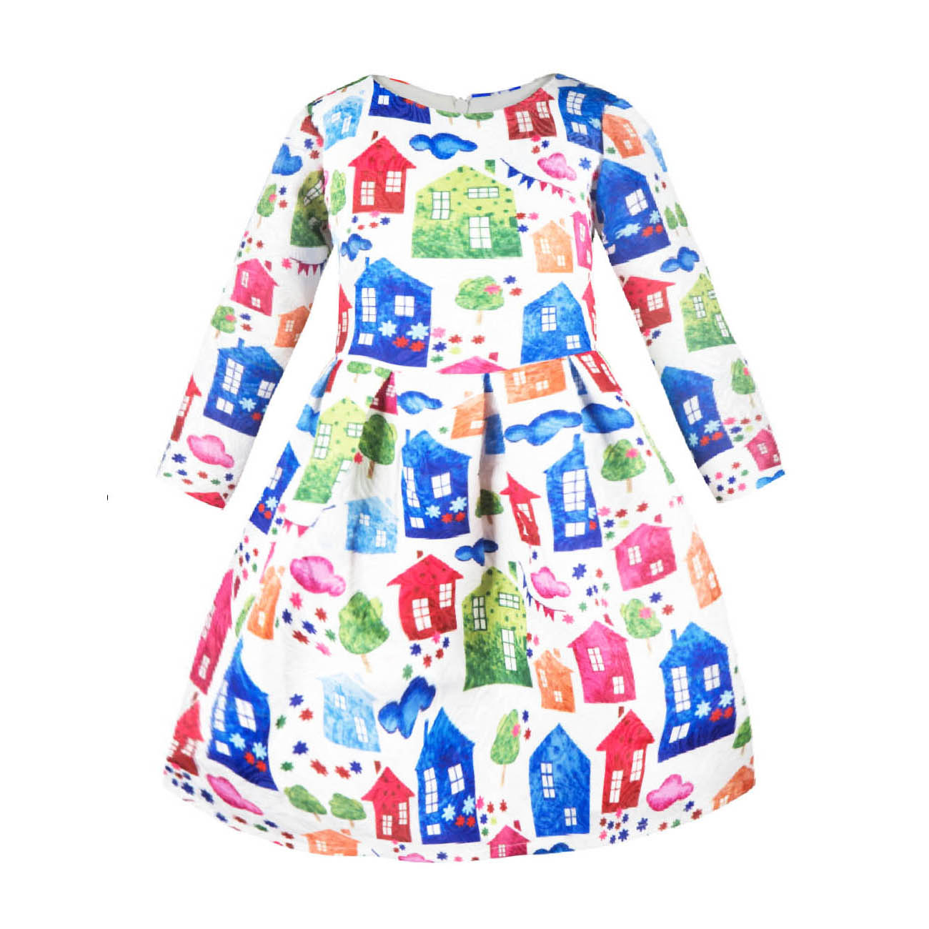 

Fashionable Cartoon Pattern Long-sleeve Dress