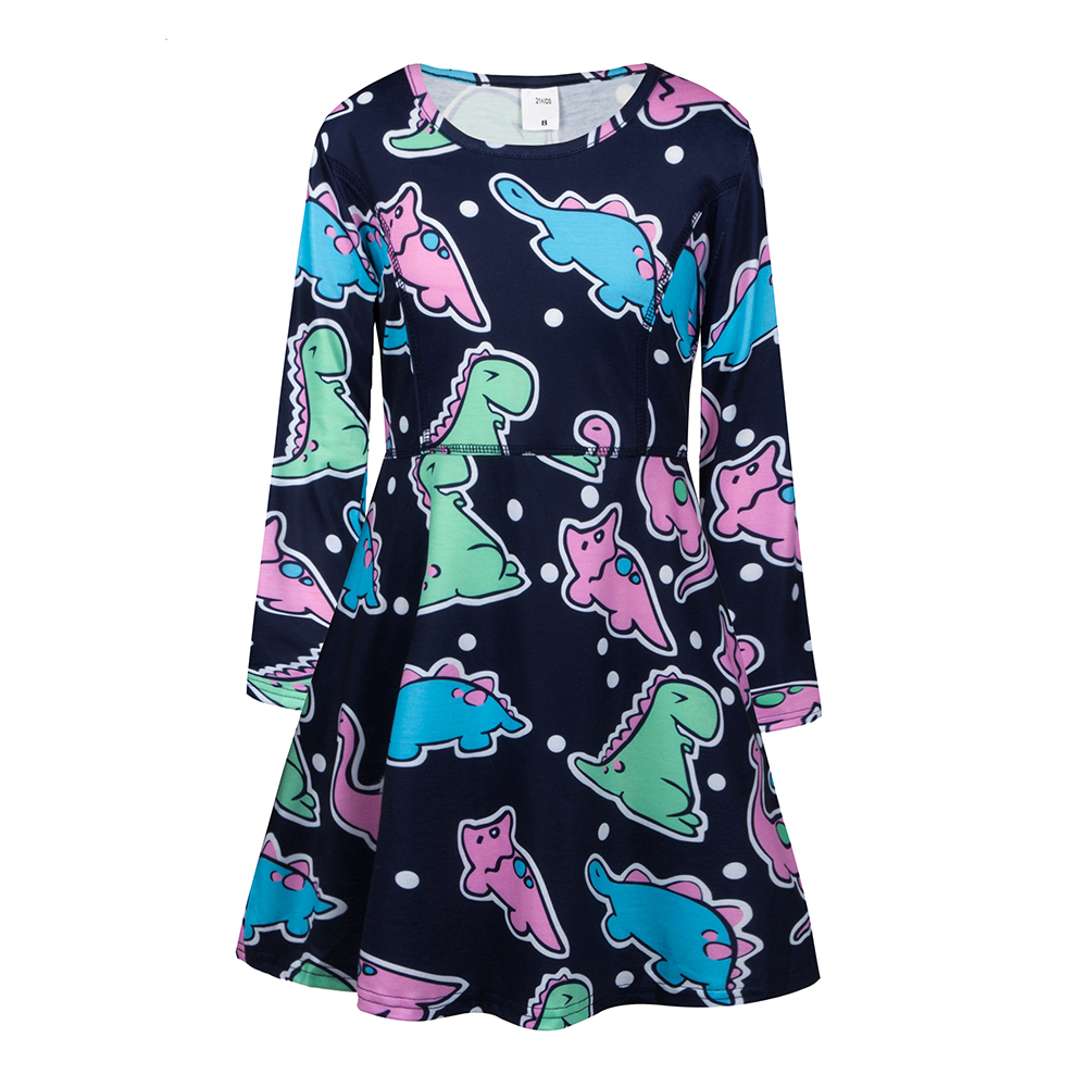 

Cute Animal Pattern Long-sleeve Dress