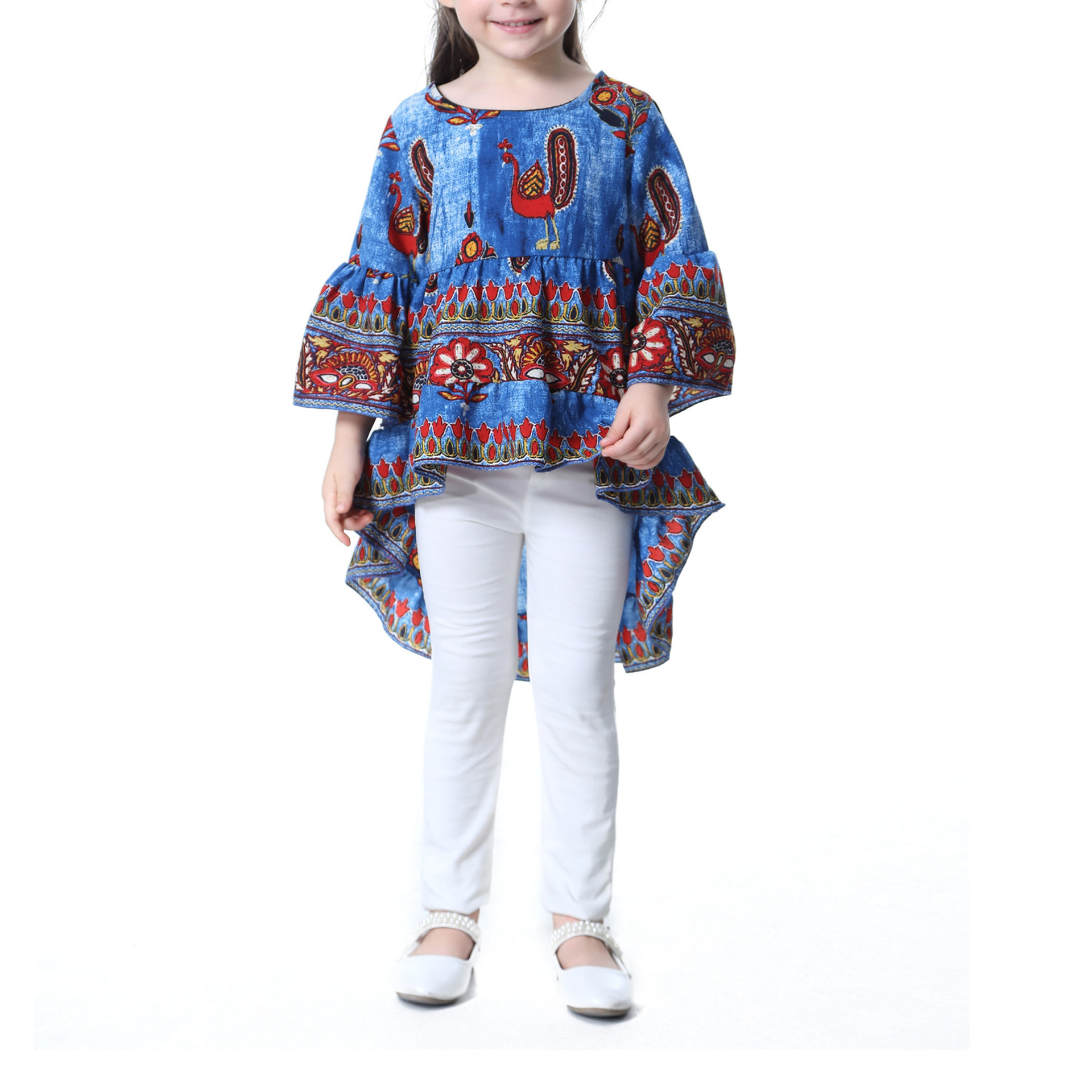 

Stylish Ethnic Pattern Flare-sleeve Blouse