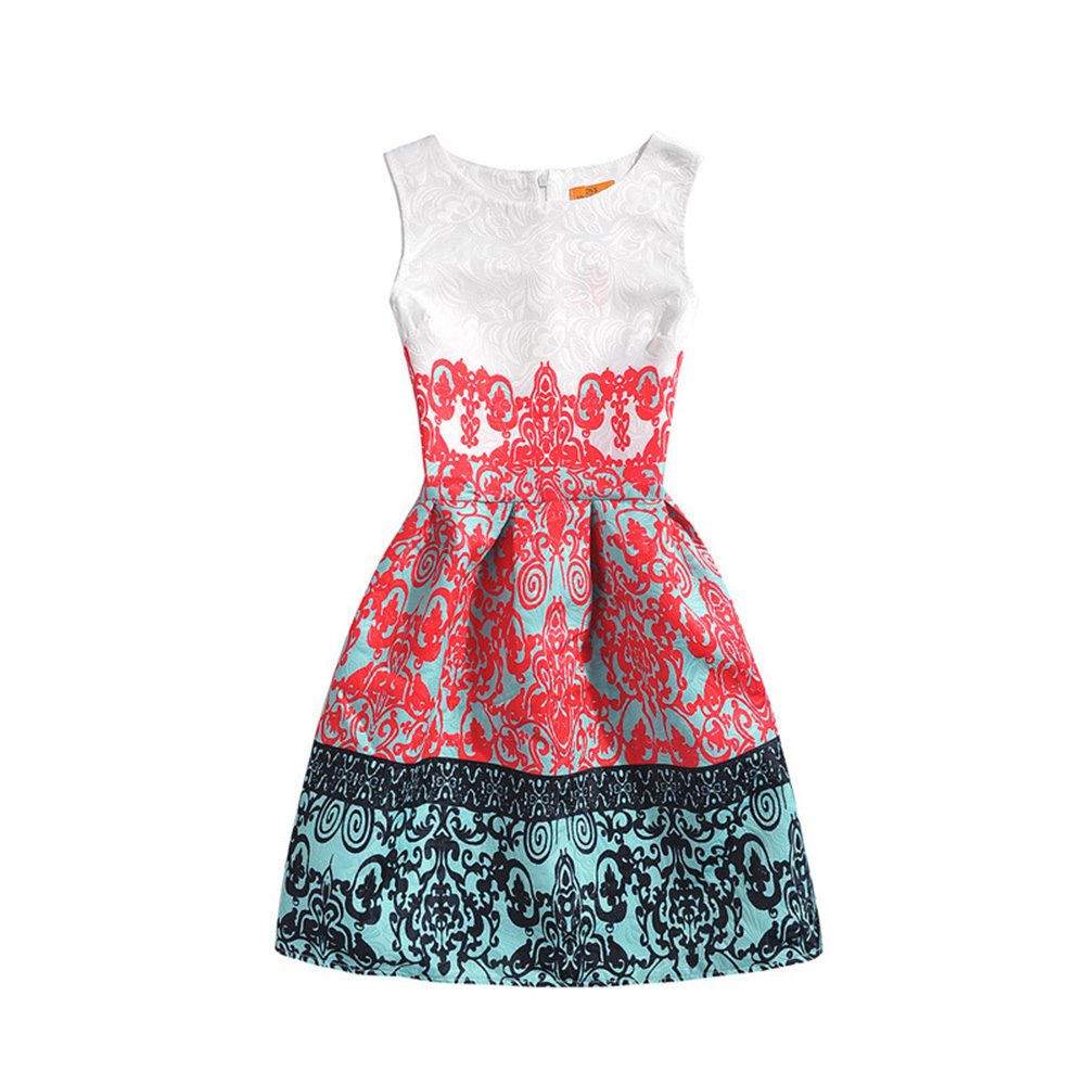 

Elegant Ethnic Pattern Sleeveless Dress