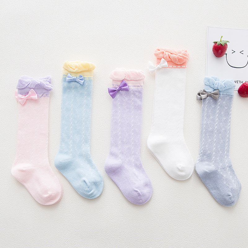 

Baby / Toddler Girl Bow Decor Kintted Striped Socks