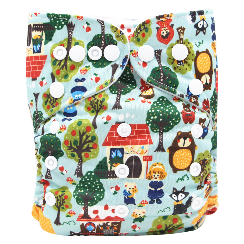 

Reusable Adjustable Tree Print Cloth Diaper with One Insert