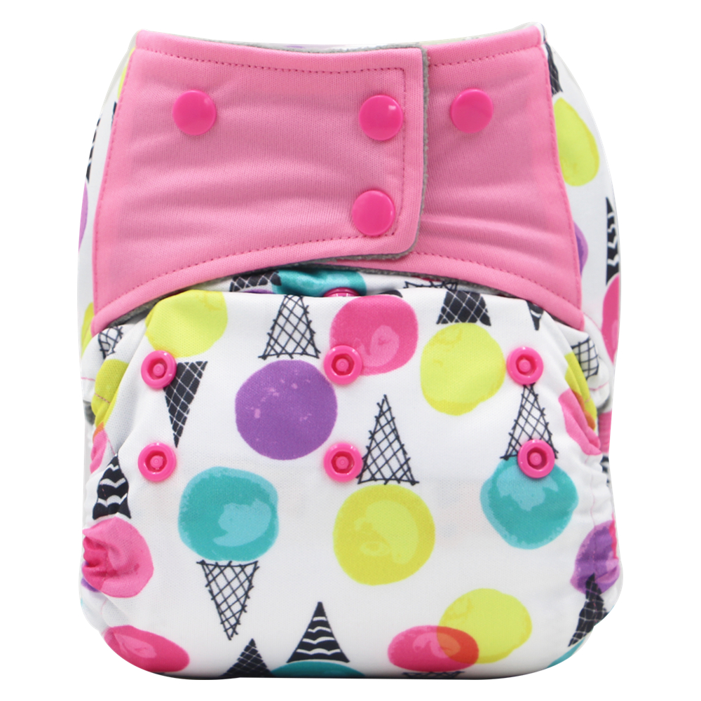 

Reusable Ice Cream Print All in One Baby Cloth Diaper