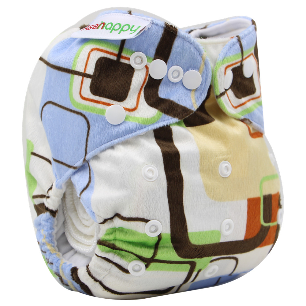 

Reusable Adjustable Rectangle Print Cloth Diaper with One Insert