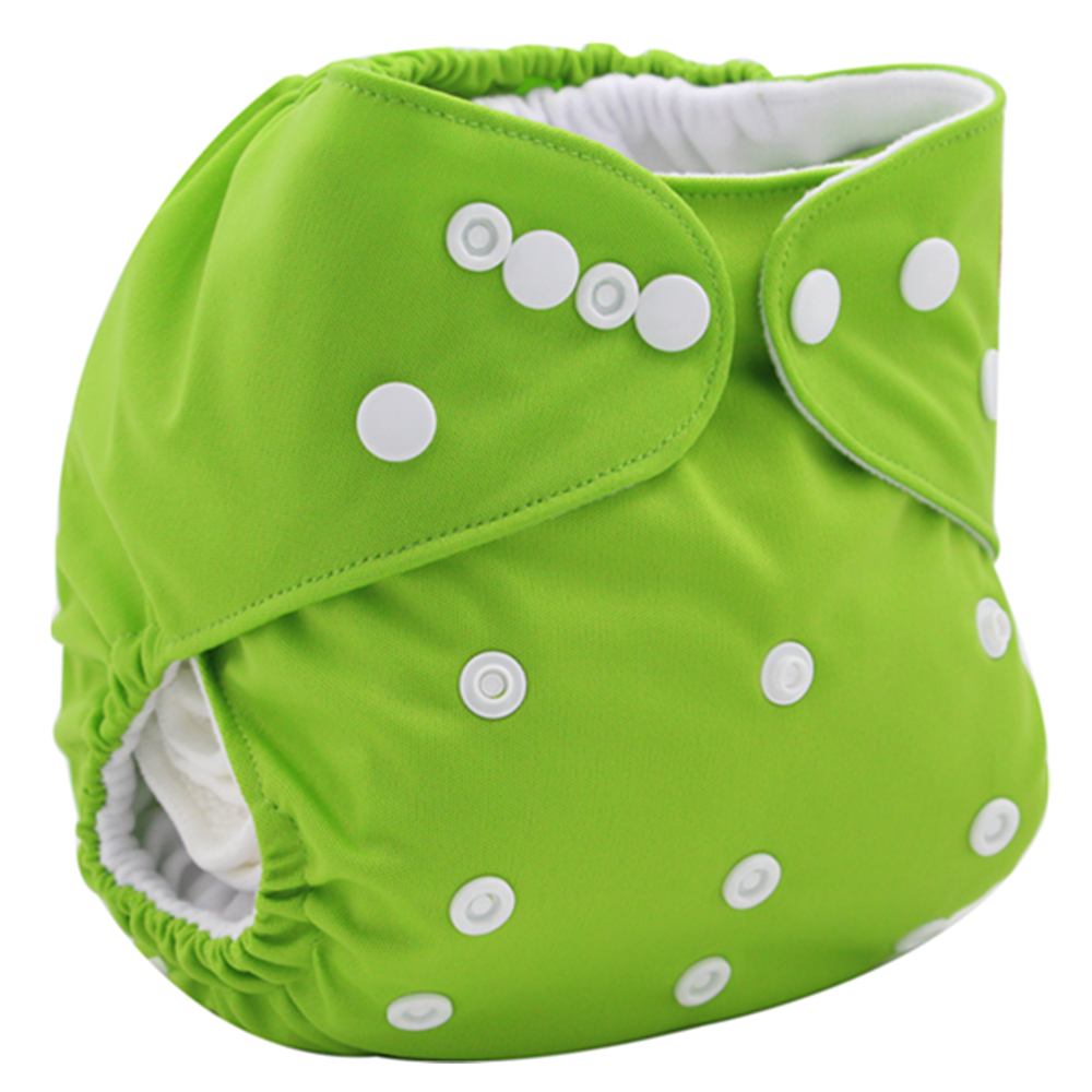 

Reusable Adjustable Green Cloth Diaper with One Insert