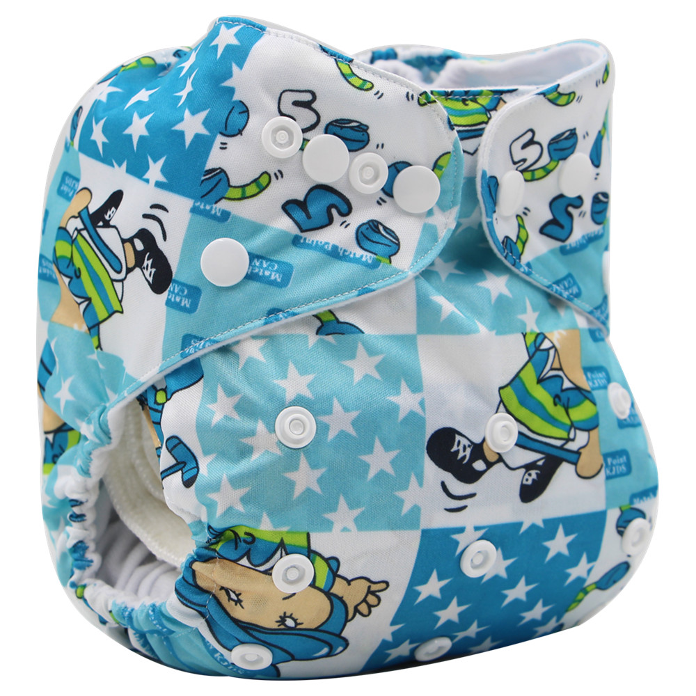 

Reusable Adjustable Plaid Cloth Diaper with One Insert