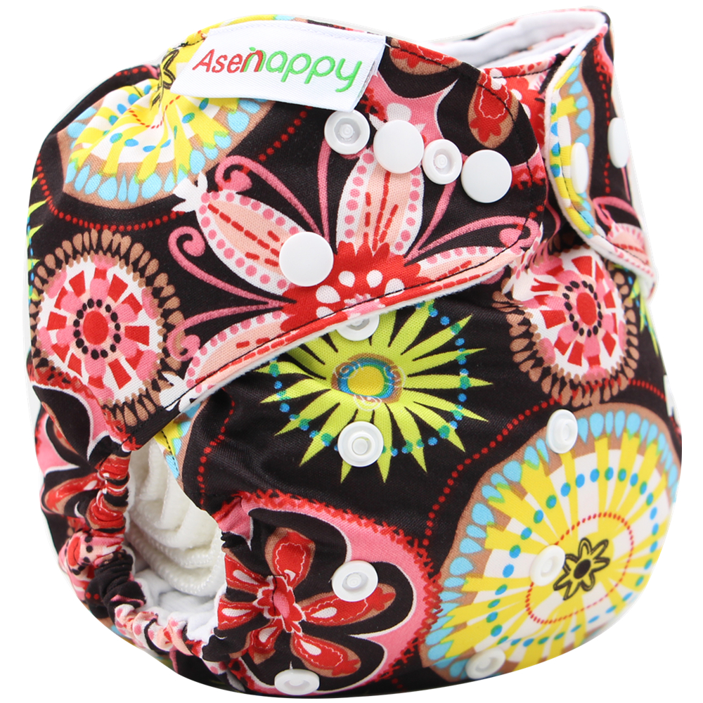 

Reusable Adjustable Big Floral Print Cloth Diaper with One Insert