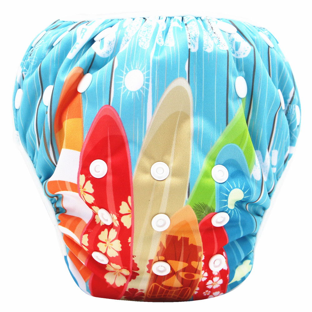 

Reusable Adjustable Cartoon Print Baby Swim Diaper