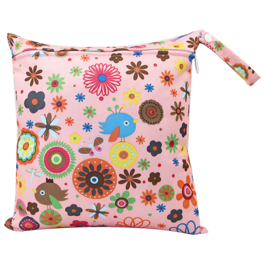 

Floral Print Waterproof Hanging Cloth Diaper Wet/Dry Bags