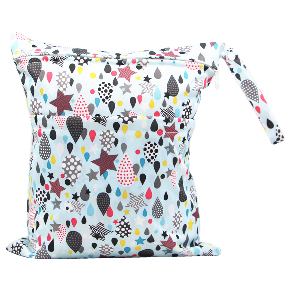 

Double Pockets Star Print Waterproof Hanging Cloth Diaper Wet/Dry Bags