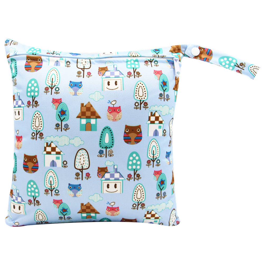 

Waterproof Cartoon Print Cloth Diaper Wet/Dry Bags