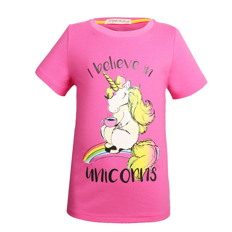 

Lovely Unicorn Print Short-sleeve T-shirt