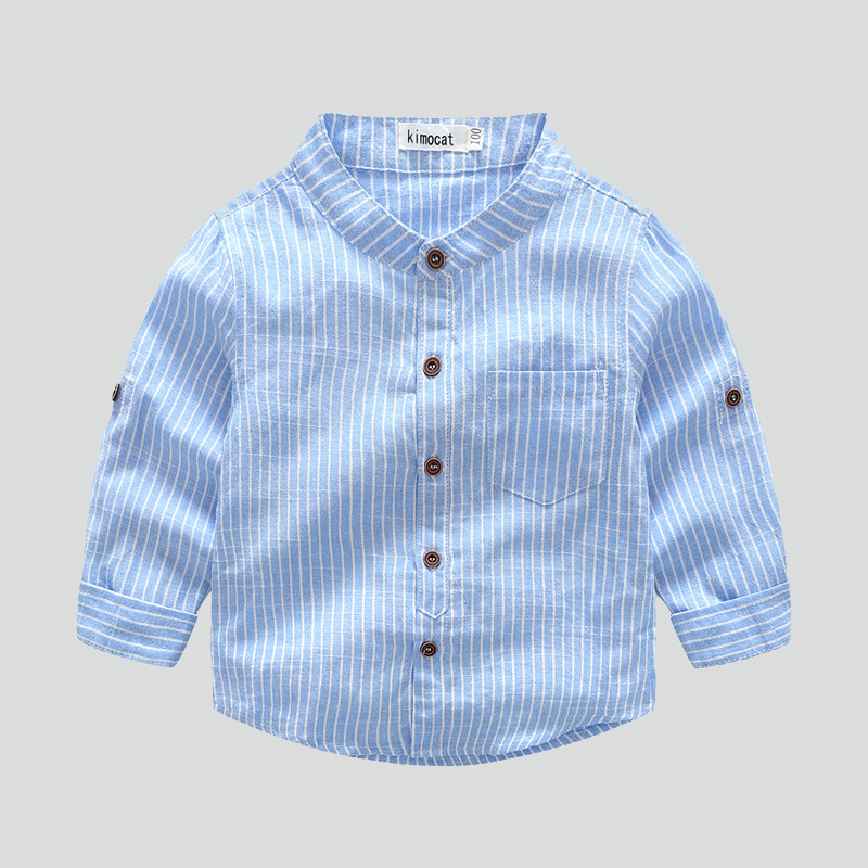 

Toddler Boy Striped Pocket Design Longsleeves Shirt