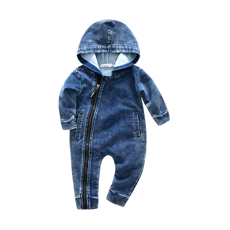 

Baby Denim Hooded Jumpsuit