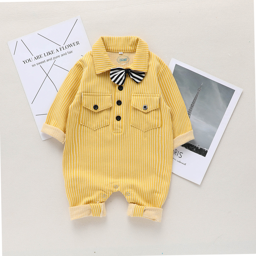 

Baby Bow Tie Decor Long-sleeve Jumpsuit