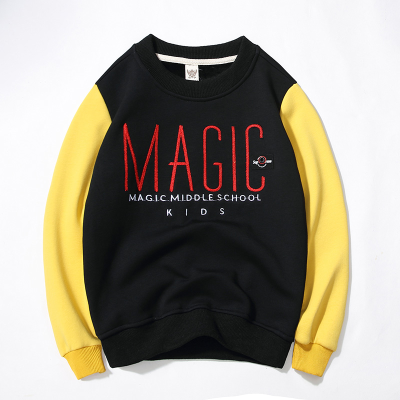 

Casual Letter Design Color Block Pullover