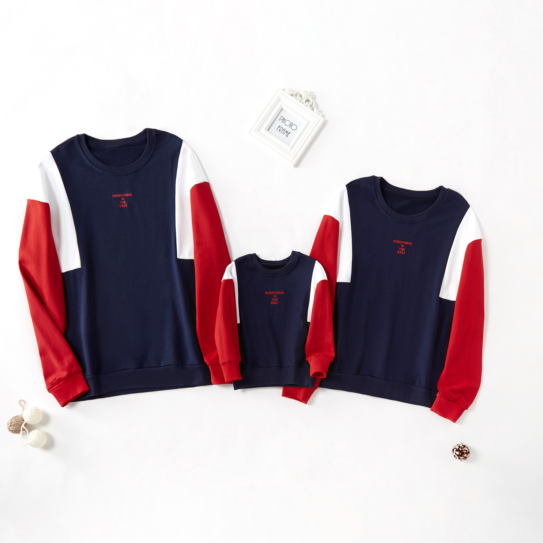 

EVERYING IS THE BEST" Letter Print Family Matching Sweatshirts