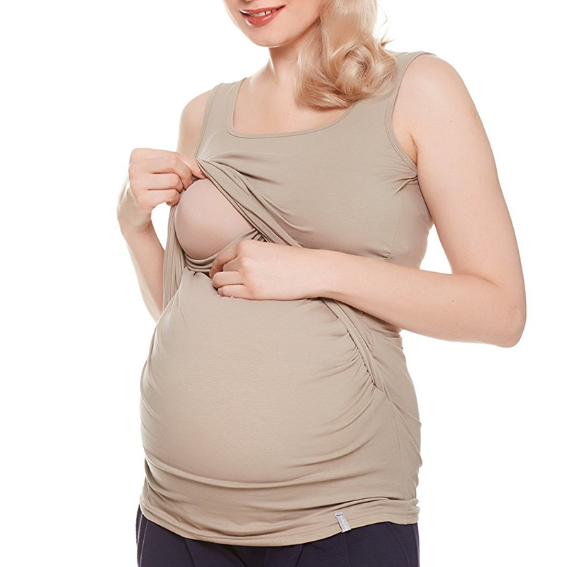 

Casual Sleeveless Breastfeeding Tank Top