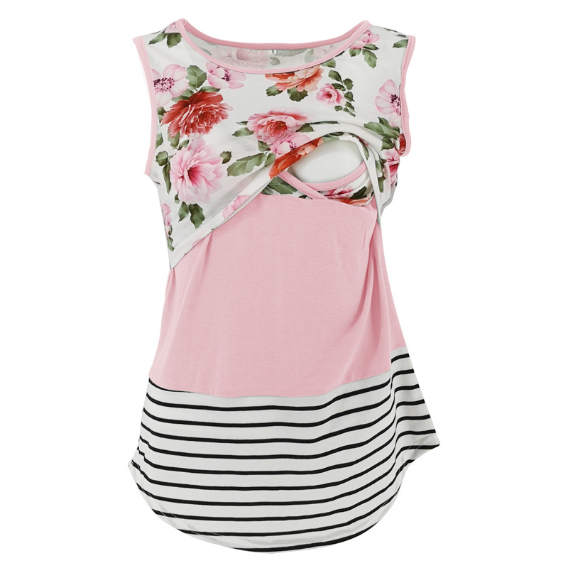 

Chic Floral Printed Sleeveless Nursing Tank