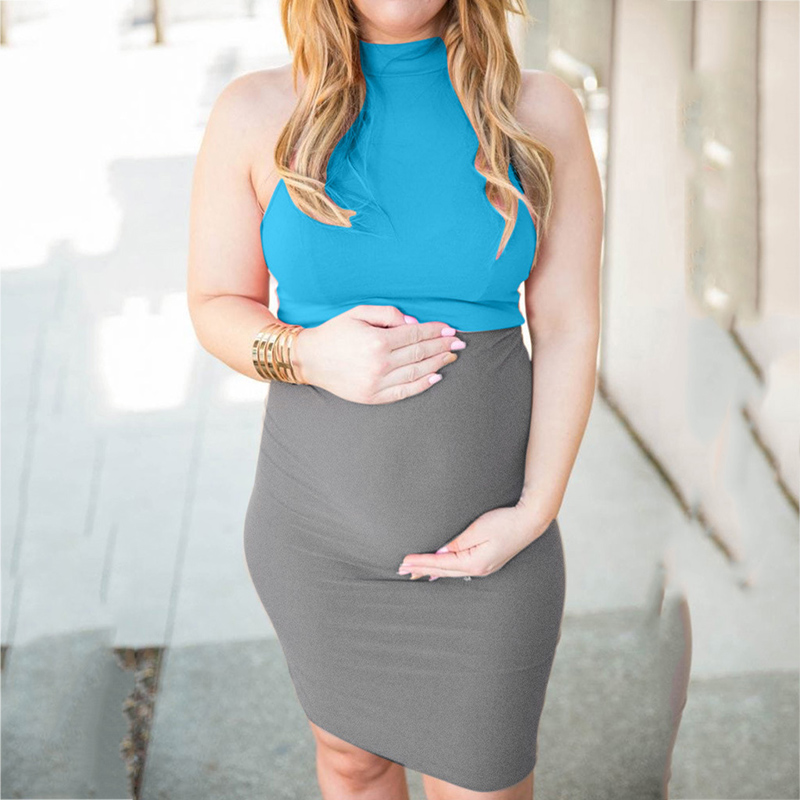 

Colorblock Sleeveless Body-con Maternity Dress