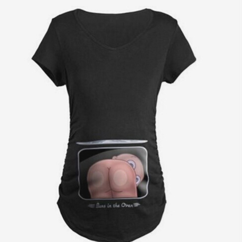 

Lovely Baby Print Short-sleeve Maternity Top