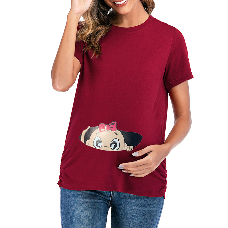 

Casual Print Short-sleeve Maternity Tee
