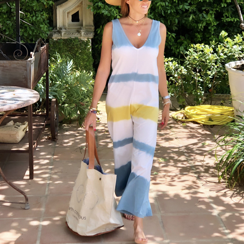 

Fresh Striped Sleeveless Jumpsuit