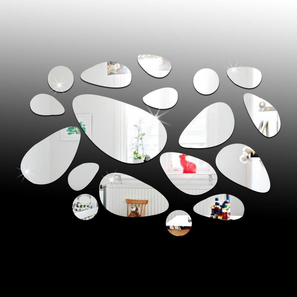 

1 Set Cobblestone Shape Wall Decor Mirror