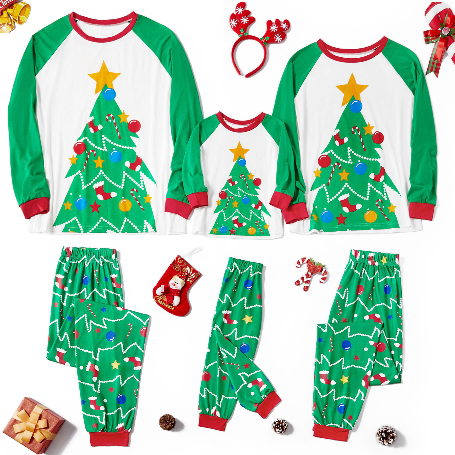

Christmas Tree Design Family Matching Pajamas Set