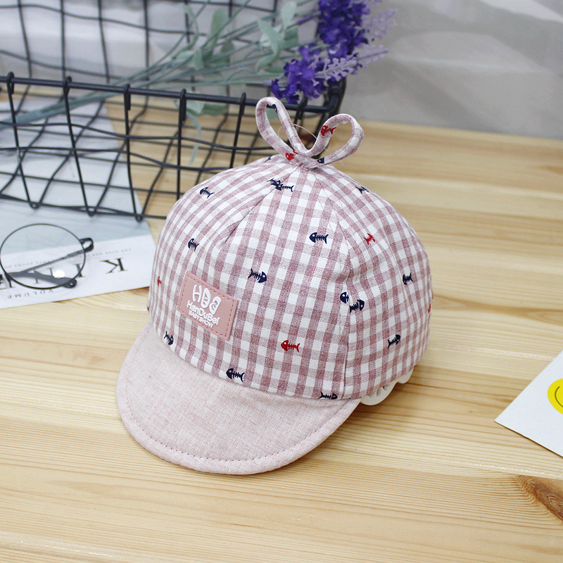 

Baby / Toddler Plaid Fishbone Print Bow Decor Cap