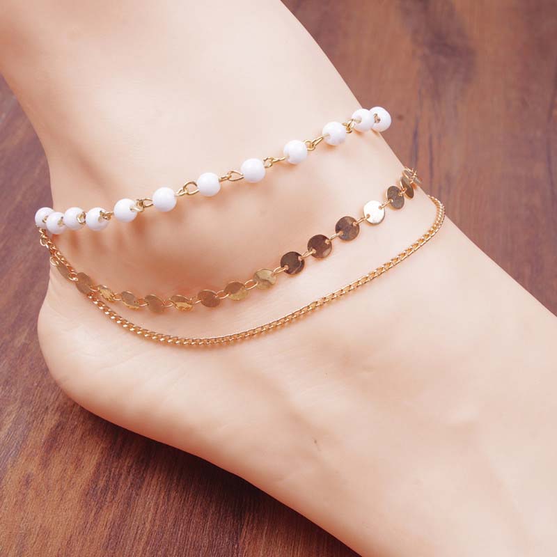 

Simple Beaded Chain Anklet