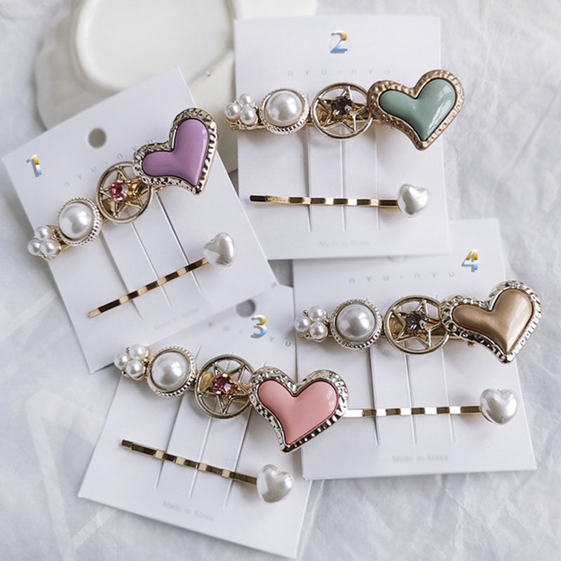 

2 Pcs Heart Hairpin Set